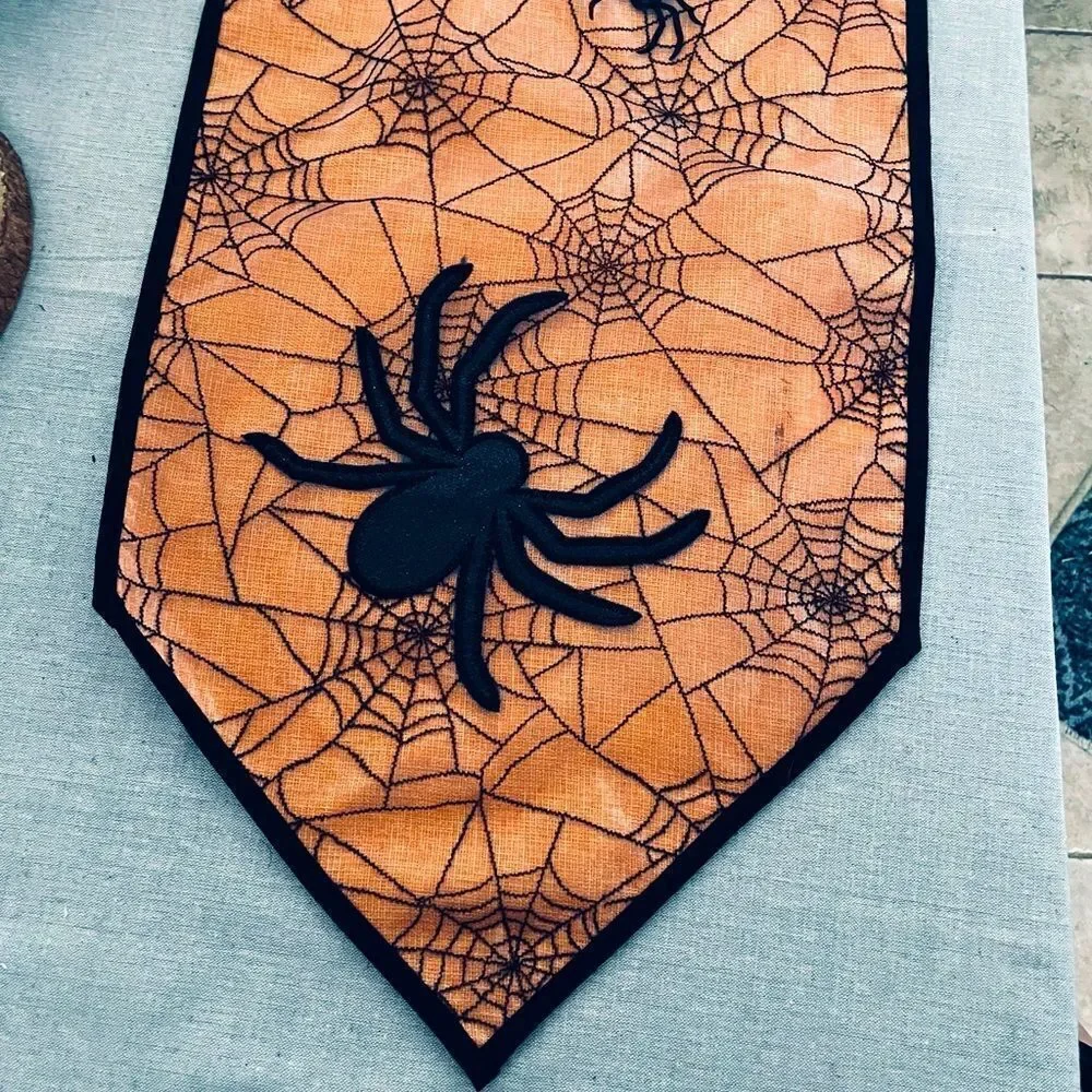 Halloween Spiderweb Shimmering Table Runner Decor